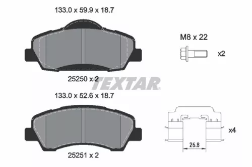 Textar Front Brake Pads Set For Peugeot 308 308 Sw