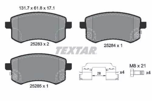 Textar Front Brake Pads Set For Proton Exora Prevé Suprima S