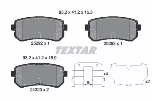 Textar Rear Brake Pads Set For Changan Hawtai Hyundai Hyundai (Beijing) Jac Kia 