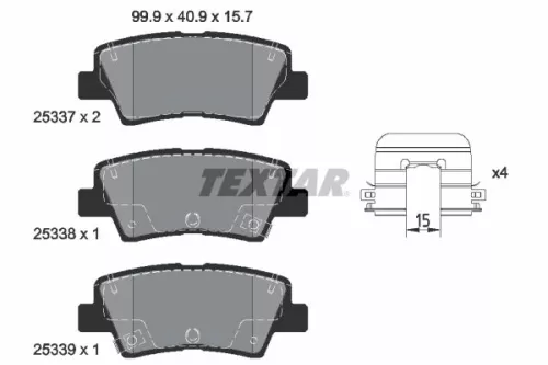 Textar Rear Brake Pads Set For Hyundai Hyundai (Beijing) Kia Kia (Dyk) Cerato Ce