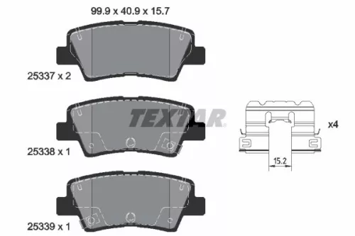 Textar Rear Brake Pads Set For Hyundai Creta Kona Stargazer Stargazer X