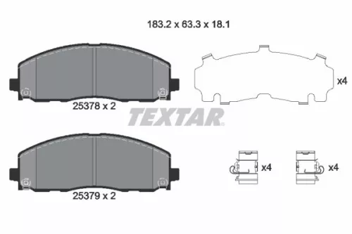 Textar Front Brake Pads Set For Chrysler Dodge Fiat Jeep Lancia Vw Freemont Glad
