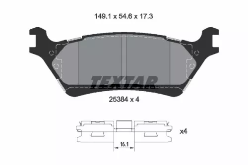 Textar Rear Brake Pads Set For Ford Usa F-150