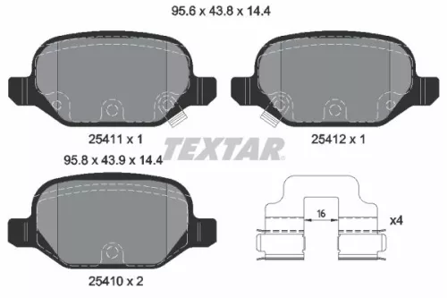 Textar Rear Brake Pads Set For Fiat 500 500 C 500x