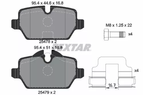 Textar Rear Brake Pads Set For Mini Mini Countryman Mini Paceman