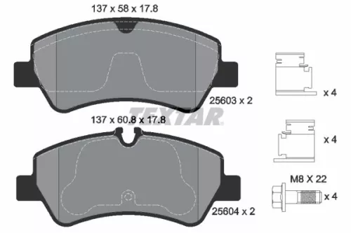 Textar Rear Brake Pads Set For Ford Ford Australia Tourneo Custom Transit Transi