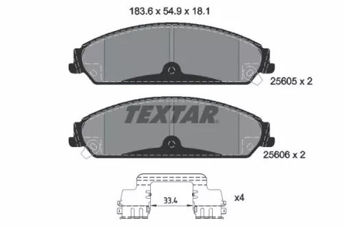 Textar Front Brake Pads Set For Chrysler Dodge Lancia 200 300c Challenger Charge