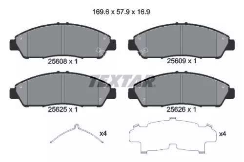 Textar Front Brake Pads Set For Acura Honda Legend Mdx Pilot Rlx Zdx