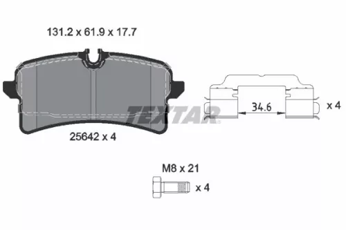 Textar Rear Brake Pads Set For Porsche Macan