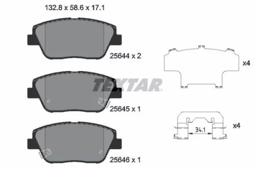 Textar Front Brake Pads Set For Hyundai Hyundai (Beijing) Kia Elantra Grandeur O