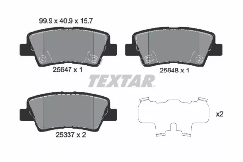 Textar Rear Brake Pads Set For Hyundai Kg Mobility Kia Ssangyong Grandeur Korand