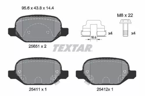 Textar Rear Brake Pads Set For Fiat Panda Panda Van