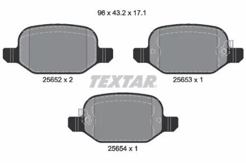 Textar Rear Brake Pads Set For Fiat 500l