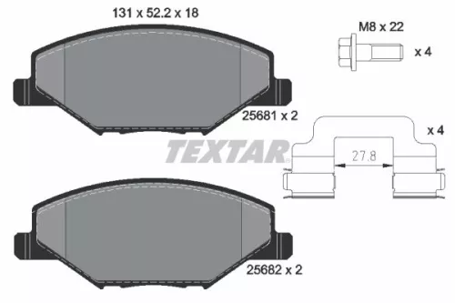 Textar Front Brake Pads Set For Skoda Vw Ameo Fabia Polo Polo Vivo Rapid Vento