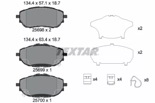 Textar Front Brake Pads Set For Toyota Auris Auris Van Corolla Corolla Quest