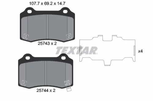 Textar Rear Brake Pads Set For Hyundai Jeep Tesla Genesis Grand Cherokee Model S