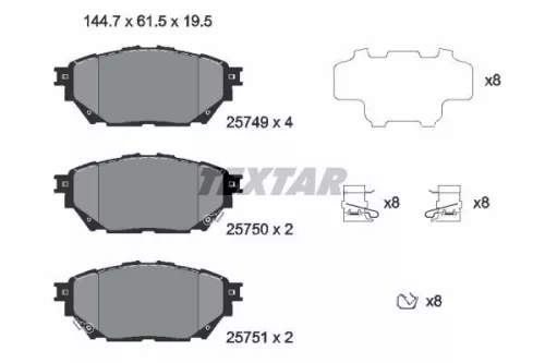 Textar Front Or Rear Brake Pads Set For Fuso (Mitsubishi) Mitsubishi Canter Cant