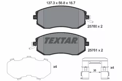 Textar Front Brake Pads Set For Scion Subaru Toyota Brz Exiga Forester Fr-s Gr 8