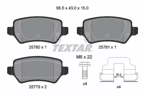 TEXTAR TEXTAR 2578001 Textar Rear Brake Pads Set For Kia Cee'd Pro Cee'd 