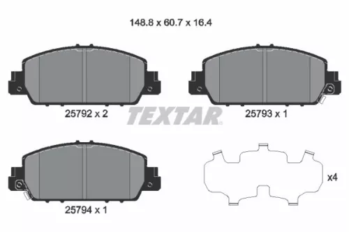 Textar Front Brake Pads Set For Honda Accord Civic Hr-v Stepwgn Vezel