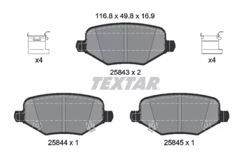 Textar Rear Brake Pads Set For Chrysler Dodge Vw Grand Caravan Grand Voyager Jou