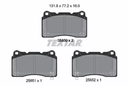 Textar Front Brake Pads Set For Acura Honda Civic Integra
