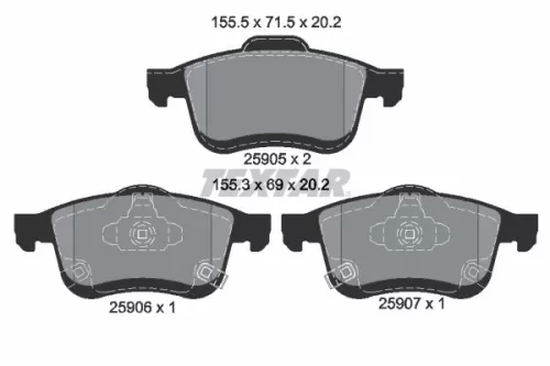 Textar Front Brake Pads Set For Fiat 500l