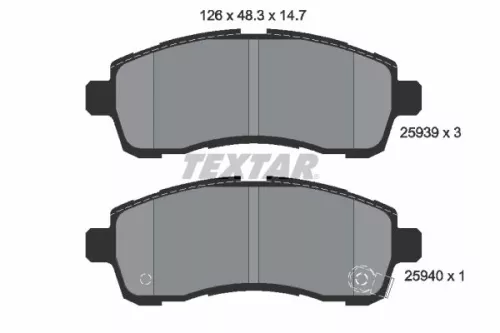 Textar Front Brake Pads Set For Mazda 2