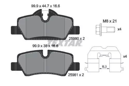 Textar Rear Brake Pads Set For Mini Mini