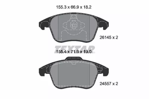 Textar Front Brake Pads Set For Ds Peugeot Peugeot (Df-psa) 2008 Ds 3 / Ds 3 Cro