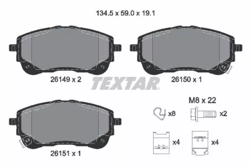 Textar Front Brake Pads Set For Lexus Suzuki Toyota Toyota Toyota (Gac) Corolla 