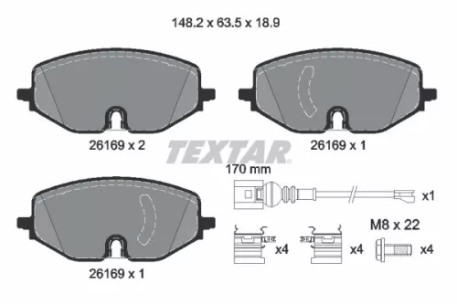 Textar Front Brake Pads Set For Audi Cupra Ford Seat Skoda Vw A3 A3 Allstreet Ca