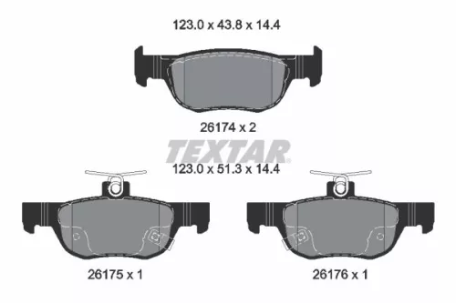 Textar Rear Brake Pads Set For Mazda Mazda (Changan) 3 3 Axela Cx-30 Mx-30