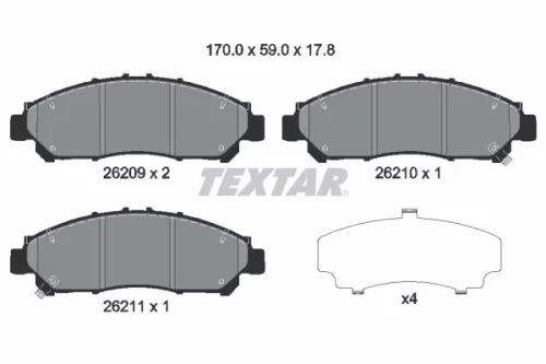 Textar Front Brake Pads Set For Toyota Granvia Hiace Majesty