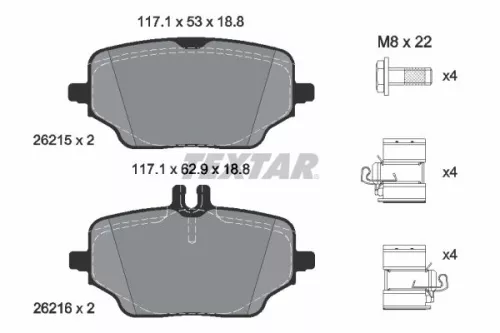 TEXTAR TEXTAR 2621501 Textar Rear Brake Pads Set For Mercedes Gle 