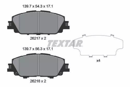 Textar Front Brake Pads Set For Toyota Toyota Toyota (Gac) Aqua Corolla Levin Pr