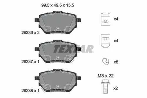 Textar Rear Brake Pads Set For Toyota C-hr Corolla Corolla Quest Yaris Cross