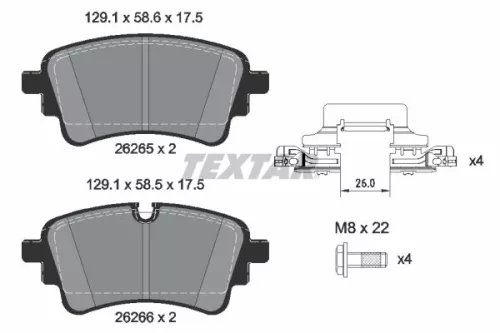 Textar Rear Brake Pads Set For Audi Audi Vw A4 A4l A5 A6 A6 Allroad A6 E-tron A6