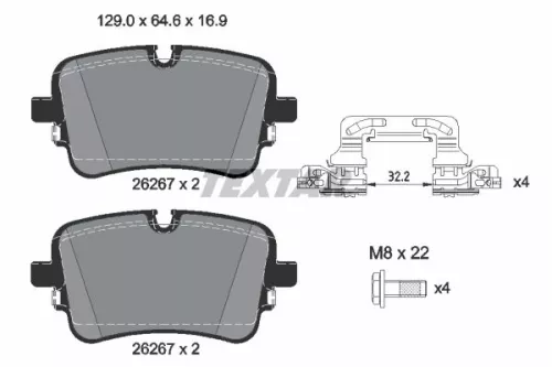 Textar Rear Brake Pads Set For Audi Audi Vw A6 A6 Allroad A6 E-tron A7 A8 E-tron