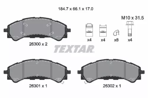 Textar Front Brake Pads Set For Ford Usa Bronco Ranger