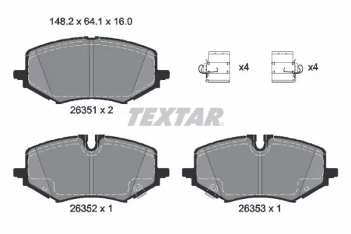 Textar Front Brake Pads Set For Chevrolet Trailblazer