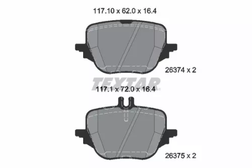Textar Rear Brake Pads Set For Mercedes Mercedes (Bbdc) C-class Cle E-class Glc 