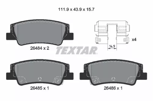 Textar Rear Brake Pads Set For Hyundai Hyundai (Beijing) Kia Niro Optima Santa C
