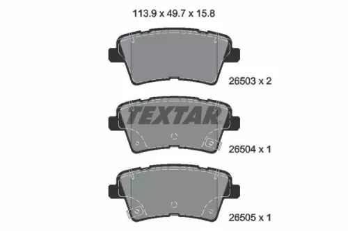 Textar Rear Brake Pads Set For Kia Optima