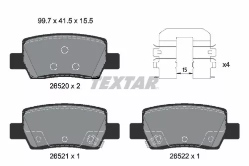 Textar Rear Brake Pads Set For Kia Seltos