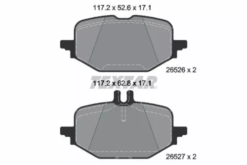 Textar Rear Brake Pads Set For Mercedes C-class Cle E-class