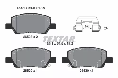 Textar Front Brake Pads Set For Hyundai I10