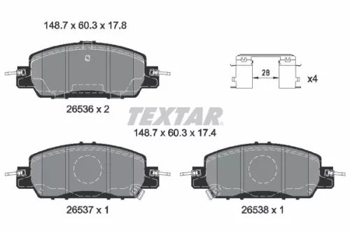 Textar Front Brake Pads Set For Honda Civic E