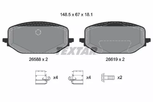 Textar Front Brake Pads Set For Citroën Ds Fiat Opel Peugeot Toyota Vauxhall 300