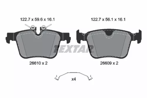 Textar Rear Brake Pads Set For Volvo Volvo Asia C40 Ec40 Ex40 S60 S90 V60 V90 Xc